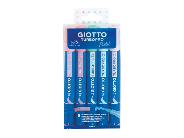 GIOTTO Turbopro, pennarelli doppia punta, 5 pezzi