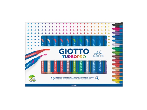 GIOTTO Turbopro, pennarelli doppia punta, 15 pezzi