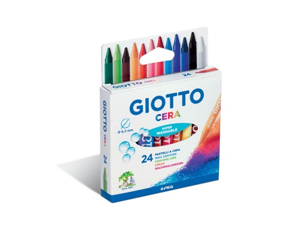 GIOTTO Cera, pastelli a cera, 24 pezzi