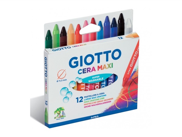 GIOTTO Cera maxi, pastelli a cera, 12 pezzi
