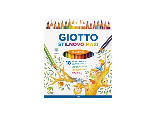 GIOTTO Stilnovo maxi, pastelli colorati, 18 pezzi