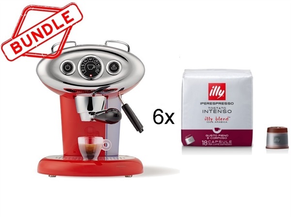 ILLYCAFFE' S.P.A Macchina caffè x7.1 rossa + 6 confezioni caffè iperespresso tostato intenso