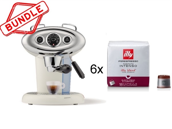 ILLYCAFFE' S.P.A Macchina caffè x7.1 bianca + 6 confezioni caffè iperespresso tostato intenso