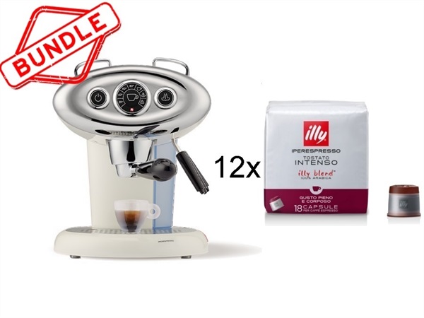 ILLYCAFFE' S.P.A Macchina caffè x7.1 bianca + 12 confezioni caffè iperespresso tostato intenso