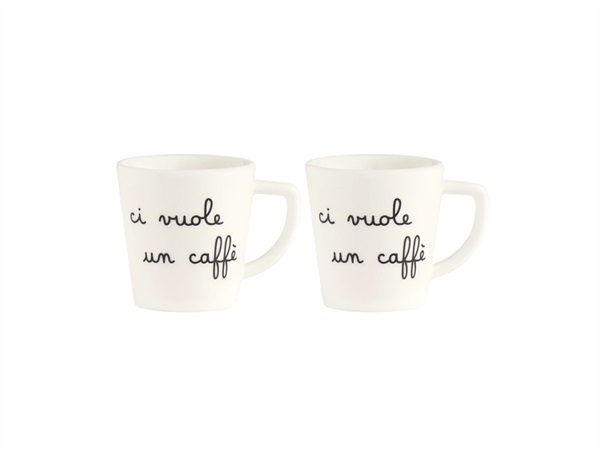 SIMPLE DAY LIVING & LIFESTYLE Set 2 tazzine in gres ci vuole un caffè