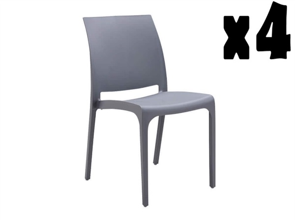 MAGAZZINI COSMA S.P.A. Set 4 Sedie volga, grigio chiaro