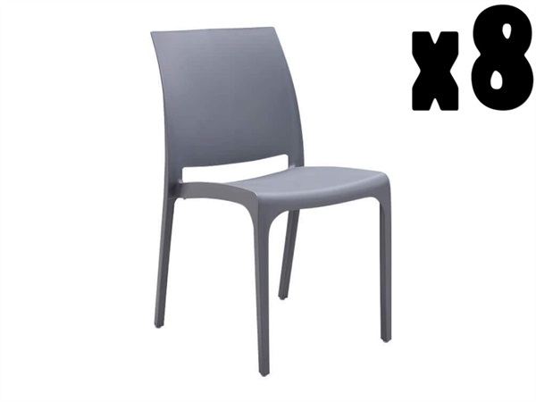 MAGAZZINI COSMA S.P.A. Set 8 Sedie volga, grigio chiaro