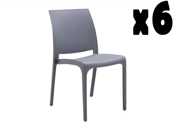 MAGAZZINI COSMA S.P.A. Set 6 Sedie volga, grigio chiaro