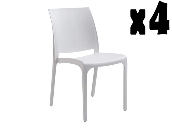 MAGAZZINI COSMA S.P.A. Set 4 Sedie volga, bianco