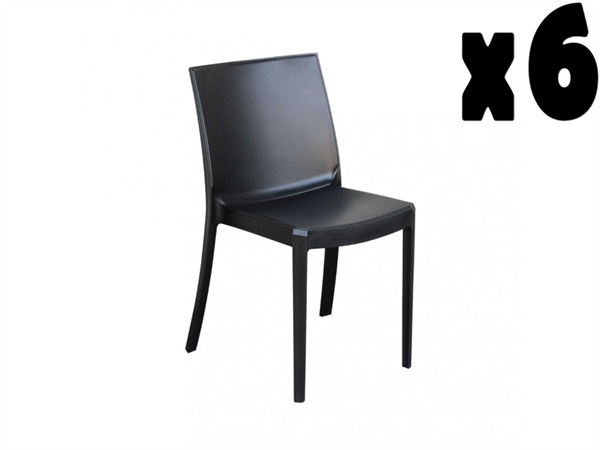 MAGAZZINI COSMA S.P.A. Set 6 Sedie perla impilabili antracite