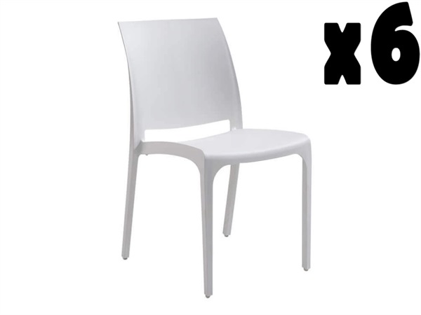 MAGAZZINI COSMA S.P.A. Set 6 Sedie volga, bianco