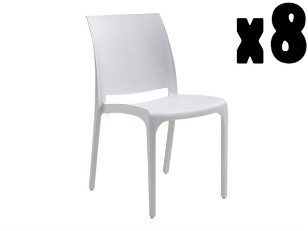 MAGAZZINI COSMA S.P.A. Set 8 Sedie volga, bianco