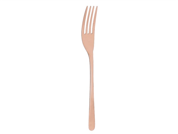 ABERT Bean, set 2 forchette tavola, oro rosa lucido