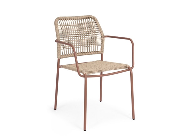 BIZZOTTO Set 4 sedie Jable con braccioli impilabili coral