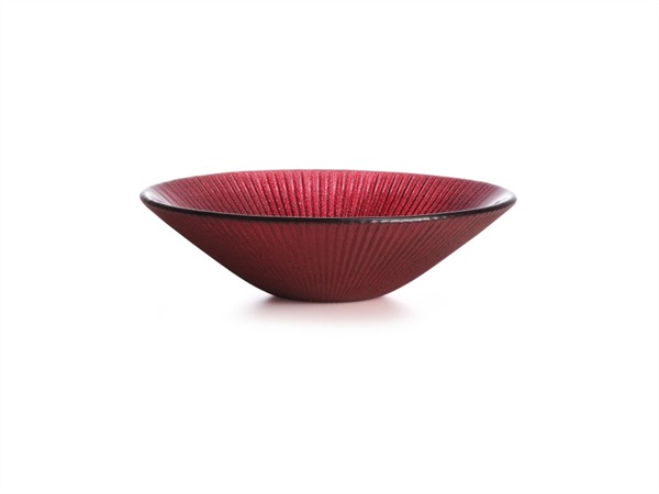 IVV Noel, Coppa in vetro decoro glitter rosso 25 cm