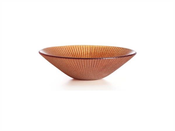 IVV Noel, Coppa in vetro decoro glitter arancio 25 cm