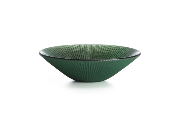 IVV Noel, Coppa in vetro decoro glitter verde abete 25 cm