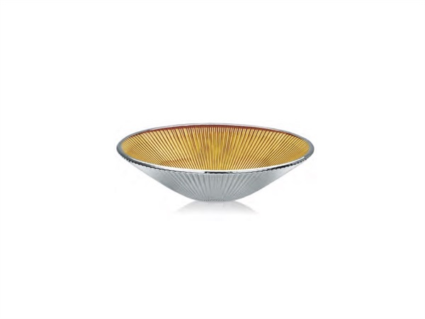 IVV Lirica, Coppa in vetro decoro oro argentato 25 cm