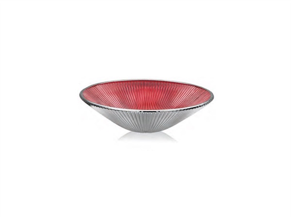 IVV Lirica, Coppa in vetro decoro rosso argentato 25 cm