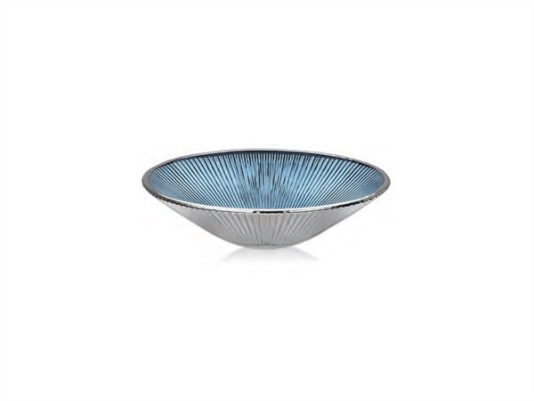 IVV Lirica, Coppa in vetro decoro blu argentato 25 cm