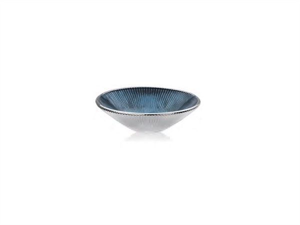 IVV Lirica, Coppetta in vetro decoro blu argentato 19 cm