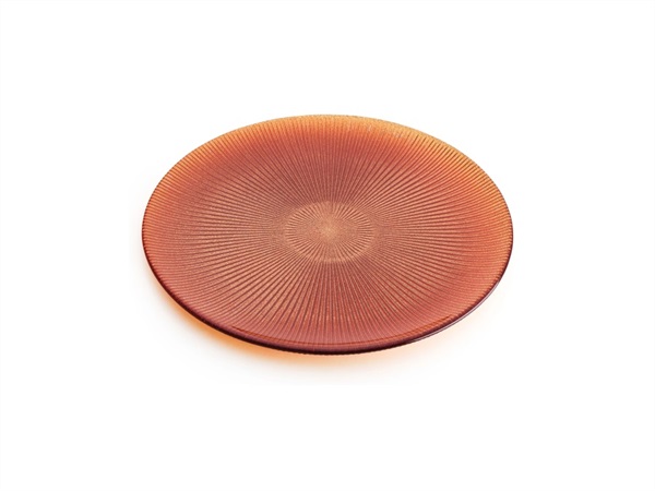 IVV Noel, Piatto in vetro decoro glitter arancio 37 cm