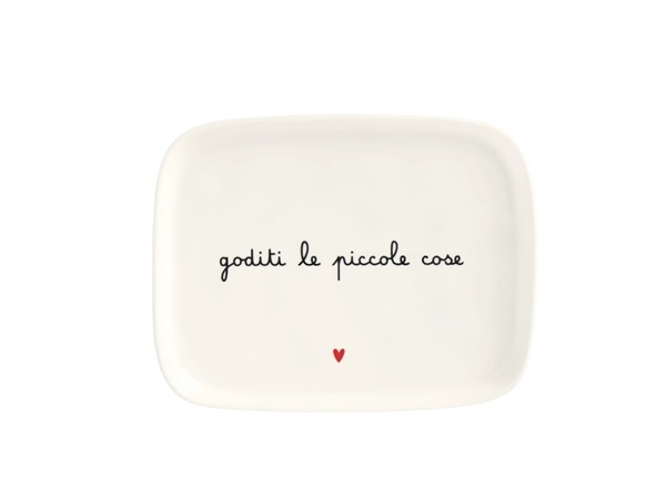 SIMPLE DAY LIVING & LIFESTYLE Piatto rettangolare Goditi le piccole cose 20x15,5 cm