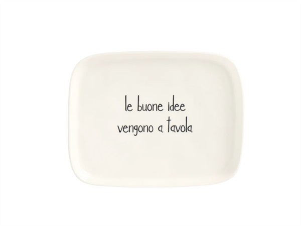 SIMPLE DAY LIVING & LIFESTYLE Piatto rettangolare Le buone idee vengono a tavola 20x15,5 cm