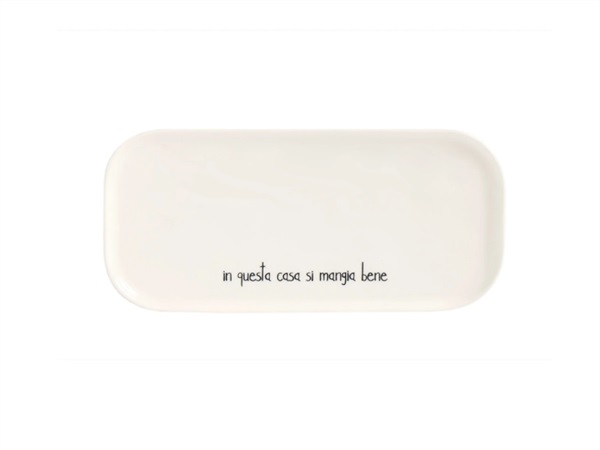 SIMPLE DAY LIVING & LIFESTYLE Piatto rettagolare In questa casa si mangia bene 31.8x15 cm
