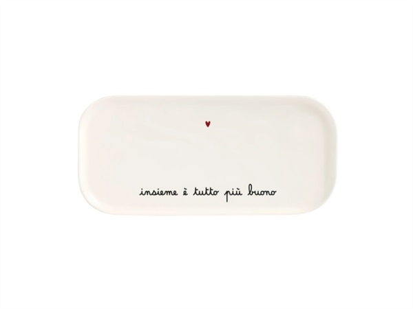 SIMPLE DAY LIVING & LIFESTYLE Piatto rettagolare Insieme tutto è più buono 31.8x15 cm