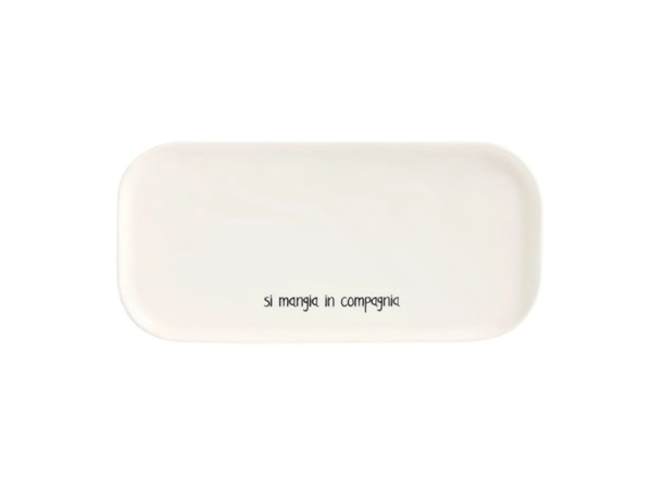 SIMPLE DAY LIVING & LIFESTYLE Piatto rettagolare Si mangia in compagnia 31.8x15 cm
