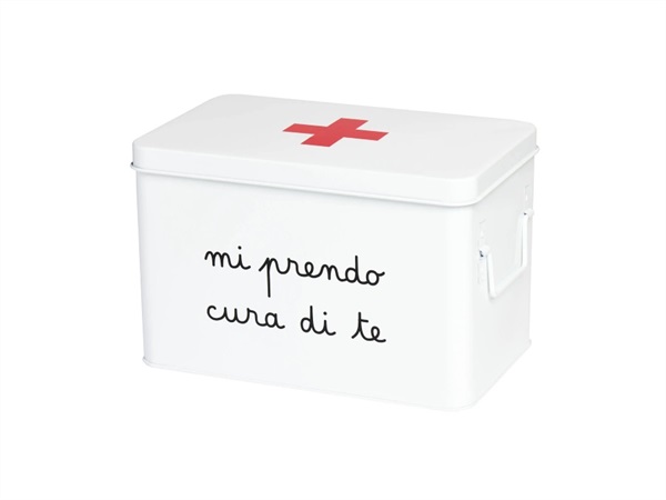 SIMPLE DAY LIVING & LIFESTYLE Scatola in acciaio verniciato Mi prendo cura di te - 32x19x20 cm