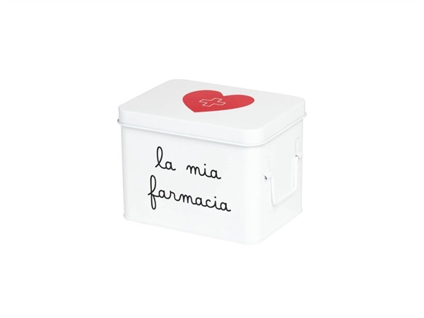 SIMPLE DAY LIVING & LIFESTYLE Scatola in acciaio verniciato La mia farmacia - 22x16x16 cm
