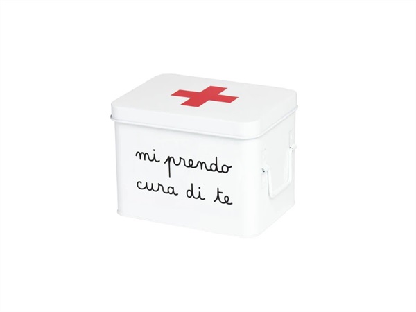 SIMPLE DAY LIVING & LIFESTYLE Scatola in acciaio verniciato Mi prendo cura di te - 22x16x16 cm