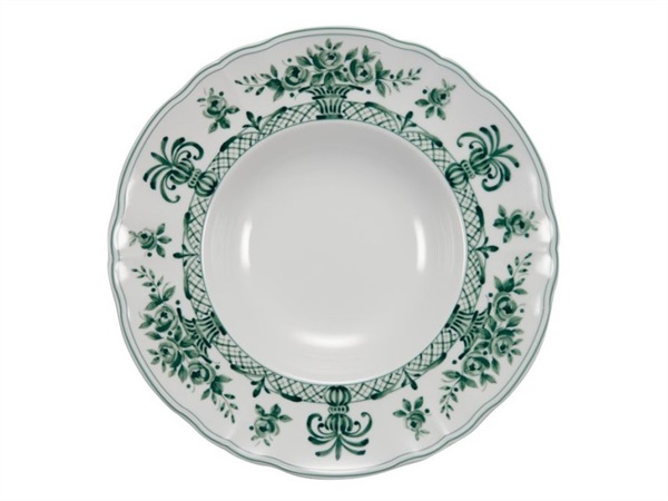 LE COQ Neos anthiros, Pastabowl bianco e verde Ø 26,5 h 5,5 cm