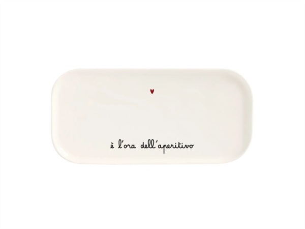 SIMPLE DAY LIVING & LIFESTYLE Piatto rettagolare E' l'ora dell'aperitivo 31.8x15 cm
