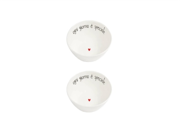 SIMPLE DAY LIVING & LIFESTYLE Set 2 Coppette in gres Ogni giorno è speciale Ø12 cm