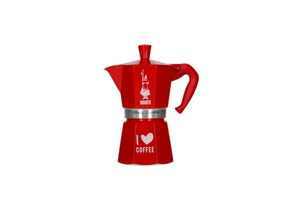 BIALETTI INDUSTRIE Moka express rossa i love coffee 6 tazze