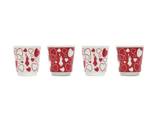 BIALETTI INDUSTRIE Set 4 bicchierini cuore