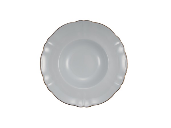 LE COQ Harmoniae bianco con filo oro, pastabowl 26,5xh5,5 cm