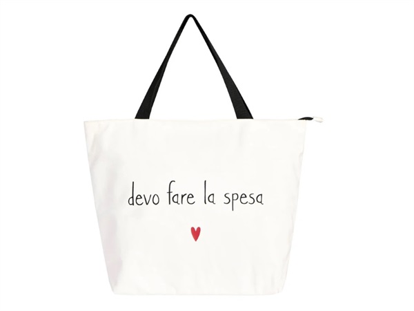 SIMPLE DAY LIVING & LIFESTYLE Borsa bianca in canvas Devo fare la spesa