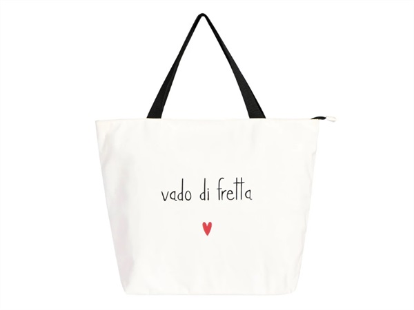 SIMPLE DAY LIVING & LIFESTYLE Borsa bianca in canvas Vado di fretta