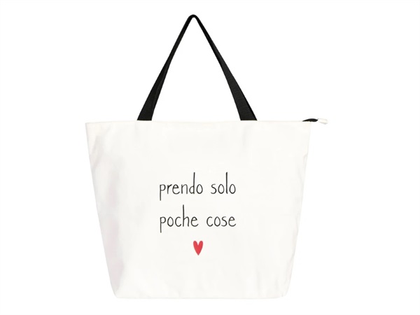 SIMPLE DAY LIVING & LIFESTYLE Borsa bianca in canvas Prendo solo poche cose