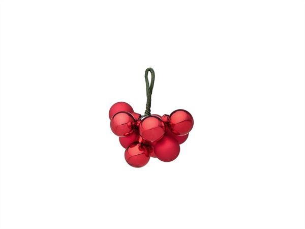 BIZZOTTO Mazzo 10 sfere in vetro rosso lucido/opaco, 2 cm