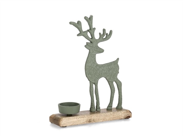 BIZZOTTO Portacandela Harrison renna verde con base