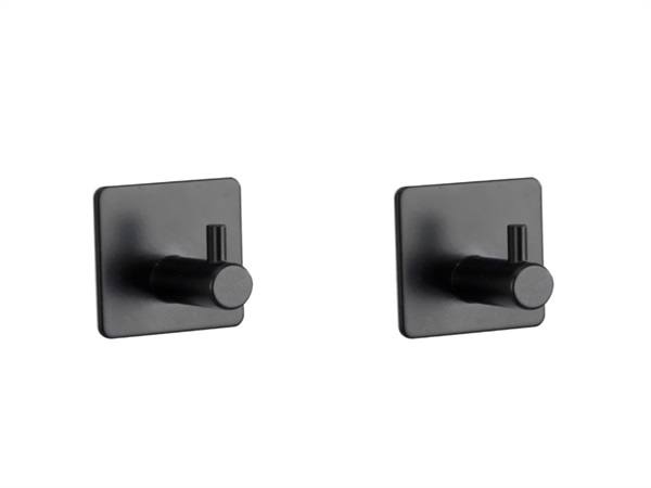 WENKO Ganci da parete Ureo Nero, 2 pz