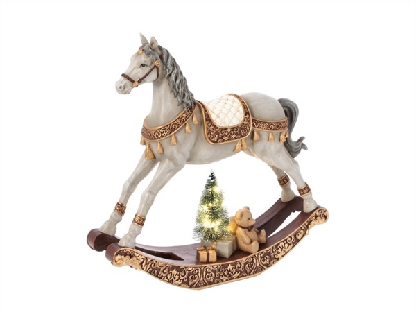 BIZZOTTO Cavallino a dondolo edwyn oro/rosso con led h29