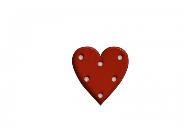 TRADING GROUP Mini metal heart, Pulp, Cuore con luci rosso,Pusher