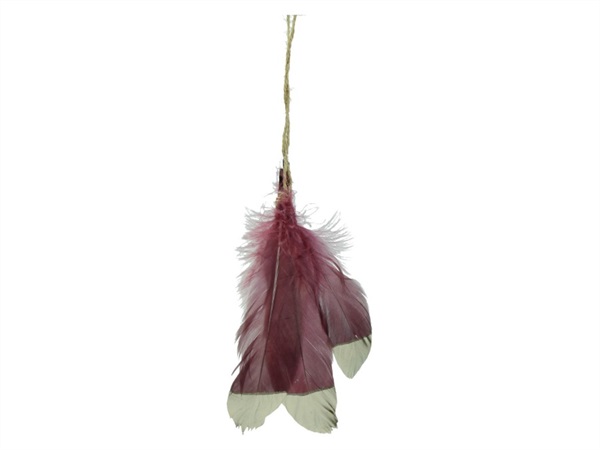 POMAX Pendente piume Velia Pomax, porpora-champagne, 20 cm
