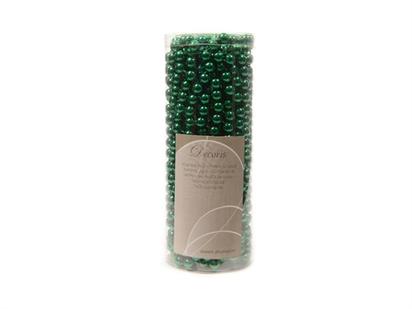 DECORIS Ghirlanda perle plastica verde 8 mm x 10 mt, Decoris